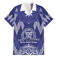 Personalised Queen Salote College Centenary Family Matching Off Shoulder Maxi Dress and Hawaiian Shirt Tongan Kupesi Pattern - Polynesian Pride