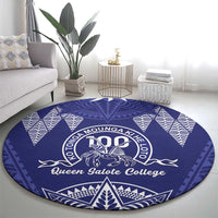 Queen Salote College Centenary Round Carpet Tongan Kupesi Pattern - Polynesian Pride