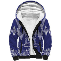 Personalised Queen Salote College Centenary Sherpa Hoodie Tongan Kupesi Pattern - Polynesian Pride