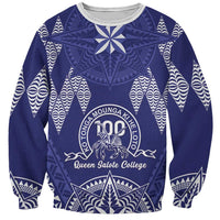 Personalised Queen Salote College Centenary Sweatshirt Tongan Kupesi Pattern - Polynesian Pride