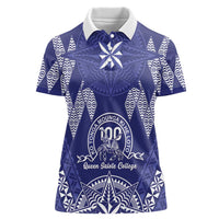 Personalised Queen Salote College Centenary Women Polo Shirt Tongan Kupesi Pattern - Polynesian Pride