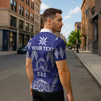 Personalised Queen Salote College Centenary Zipper Polo Shirt Tongan Kupesi Pattern - Polynesian Pride