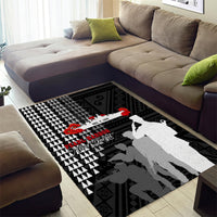 Pearl Harbor Remembrance Day Area Rug USS Arizona In Memory With Polynesian Pattern LT05 - Polynesian Pride