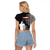 Pearl Harbor Remembrance Day Raglan Cropped T Shirt USS Arizona In Memory With Polynesian Pattern LT05 - Polynesian Pride