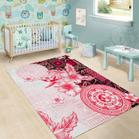 Fiji Area Rug Masi Tapa Pattern Red LT05 - Polynesian Pride