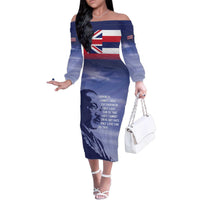Hawaii MLK Day Family Matching Off The Shoulder Long Sleeve Dress and Hawaiian Shirt