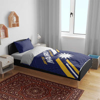 Happy Nauru Independence Day Bedding Set Polynesian Pattern
