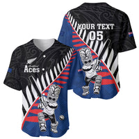 Custom New Zealand Auckland Cricket Baseball Jersey With Maori Pattern