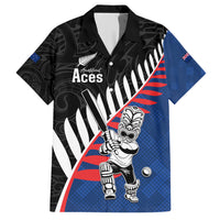 Custom New Zealand Auckland Cricket Hawaiian Shirt With Maori Pattern LT05 Blue - Polynesian Pride