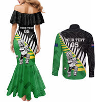 Custom New Zealand Central Districts Cricket Couples Matching Mermaid Dress and Long Sleeve Button Shirt With Maori Pattern LT05 - Polynesian Pride