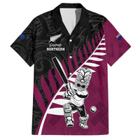 Custom New Zealand Northern Districts Cricket Hawaiian Shirt With Maori Pattern LT05 Maroon - Polynesian Pride