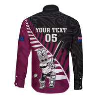 Custom New Zealand Northern Districts Cricket Long Sleeve Button Shirt With Maori Pattern LT05 - Polynesian Pride
