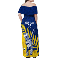 Custom New Zealand Otago Cricket Off Shoulder Maxi Dress With Maori Pattern LT05 - Polynesian Pride