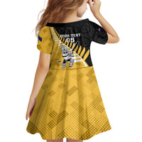 Custom New Zealand Wellington Cricket Family Matching Short Sleeve Bodycon Dress and Hawaiian Shirt With Maori Pattern