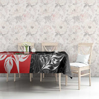 New Zealand And England Rugby Tablecloth Maori Tiki With Red Rose Together