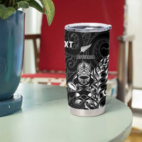 New Zealand And England Rugby Custom Tumbler Cup Maori Tiki With Red Rose Together