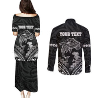 Personalised Happy Father's Day Couples Matching Puletasi and Long Sleeve Button Shirt I Love You Dad Polynesian Style LT05 - Polynesian Pride