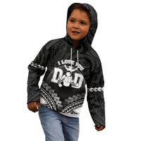 Personalised Happy Father's Day Kid Hoodie I Love You Dad Polynesian Style LT05 - Polynesian Pride