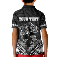 Personalised Happy Father's Day Kid Polo Shirt I Love You Dad Polynesian Style