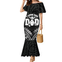 Personalised Happy Father's Day Mermaid Dress I Love You Dad Polynesian Style LT05 Women Black - Polynesian Pride