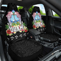 Guam Chamorro Car Seat Cover Tribal Latte Stone With Dolphins Black
