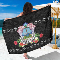 Guam Chamorro Sarong Tribal Latte Stone With Dolphins Black
