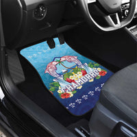 Guam Chamorro Car Mats Tribal Latte Stone With Dolphins Blue