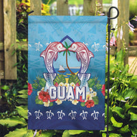 Guam Chamorro Garden Flag Tribal Latte Stone With Dolphins Blue