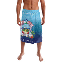 Guam Chamorro Lavalava Tribal Latte Stone With Dolphins Blue