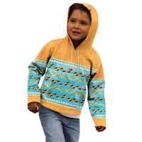 Hawaii Humuhumu Fish Maile Pikake Lei Kid Hoodie Tribal Tapa Orange Version LT05 - Polynesian Pride