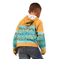 Hawaii Humuhumu Fish Maile Pikake Lei Kid Hoodie Tribal Tapa Orange Version LT05 - Polynesian Pride