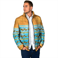 Hawaii Humuhumu Fish Maile Pikake Lei Padded Jacket Tribal Tapa Orange Version