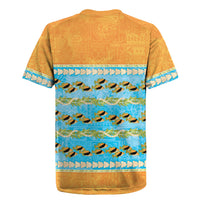 Hawaii Humuhumu Fish Maile Pikake Lei Rugby Jersey Tribal Tapa Orange Version LT05 - Polynesian Pride