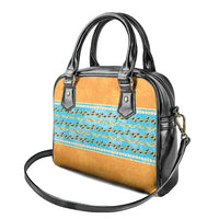 Hawaii Humuhumu Fish Maile Pikake Lei Shoulder Handbag Tribal Tapa Orange Version