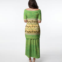 Hawaii Humuhumu Fish Maile Pikake Lei Puletasi Tribal Tapa Green Version LT05 - Polynesian Pride