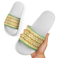 Hawaii Humuhumu Fish Maile Pikake Lei Slide Sandals Tribal Tapa Green Version LT05 - Polynesian Pride