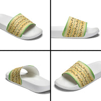 Hawaii Humuhumu Fish Maile Pikake Lei Slide Sandals Tribal Tapa Green Version LT05 - Polynesian Pride
