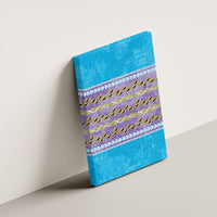 Hawaii Humuhumu Fish Maile Pikake Lei Canvas Wall Art Tribal Tapa Blue Version LT05 - Polynesian Pride