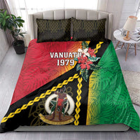 Happy Vanuatu Constitution Day Bedding Set Flag Style With Sand Drawing Pattern LT05 - Polynesian Pride