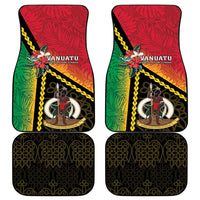 Happy Vanuatu Constitution Day Car Mats Flag Style With Sand Drawing Pattern