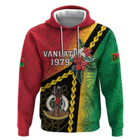 Happy Vanuatu Constitution Day Hoodie Flag Style With Sand Drawing Pattern LT05 Pullover Hoodie Red - Polynesian Pride
