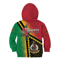 Happy Vanuatu Constitution Day Kid Hoodie Flag Style With Sand Drawing Pattern LT05 - Polynesian Pride
