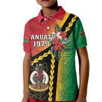 Happy Vanuatu Constitution Day Kid Polo Shirt Flag Style With Sand Drawing Pattern LT05 Kid Red - Polynesian Pride