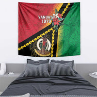 Happy Vanuatu Constitution Day Tapestry Flag Style With Sand Drawing Pattern LT05 - Polynesian Pride