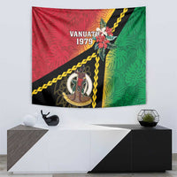 Happy Vanuatu Constitution Day Tapestry Flag Style With Sand Drawing Pattern LT05 - Polynesian Pride