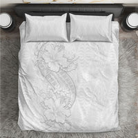 Tokelau White Sunday Bedding Set Elegant Hibiscus Polynesian Tribal Pattern LT05 White - Polynesian Pride