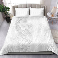 Tokelau White Sunday Bedding Set Elegant Hibiscus Polynesian Tribal Pattern LT05 - Polynesian Pride