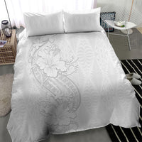 Tokelau White Sunday Bedding Set Elegant Hibiscus Polynesian Tribal Pattern LT05 - Polynesian Pride