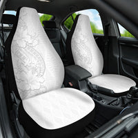 Tokelau White Sunday Car Seat Cover Elegant Hibiscus Polynesian Tribal Pattern LT05 One Size White - Polynesian Pride