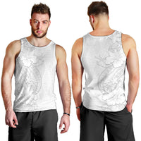 Tokelau White Sunday Men Tank Top Elegant Hibiscus Polynesian Tribal Pattern LT05 - Polynesian Pride